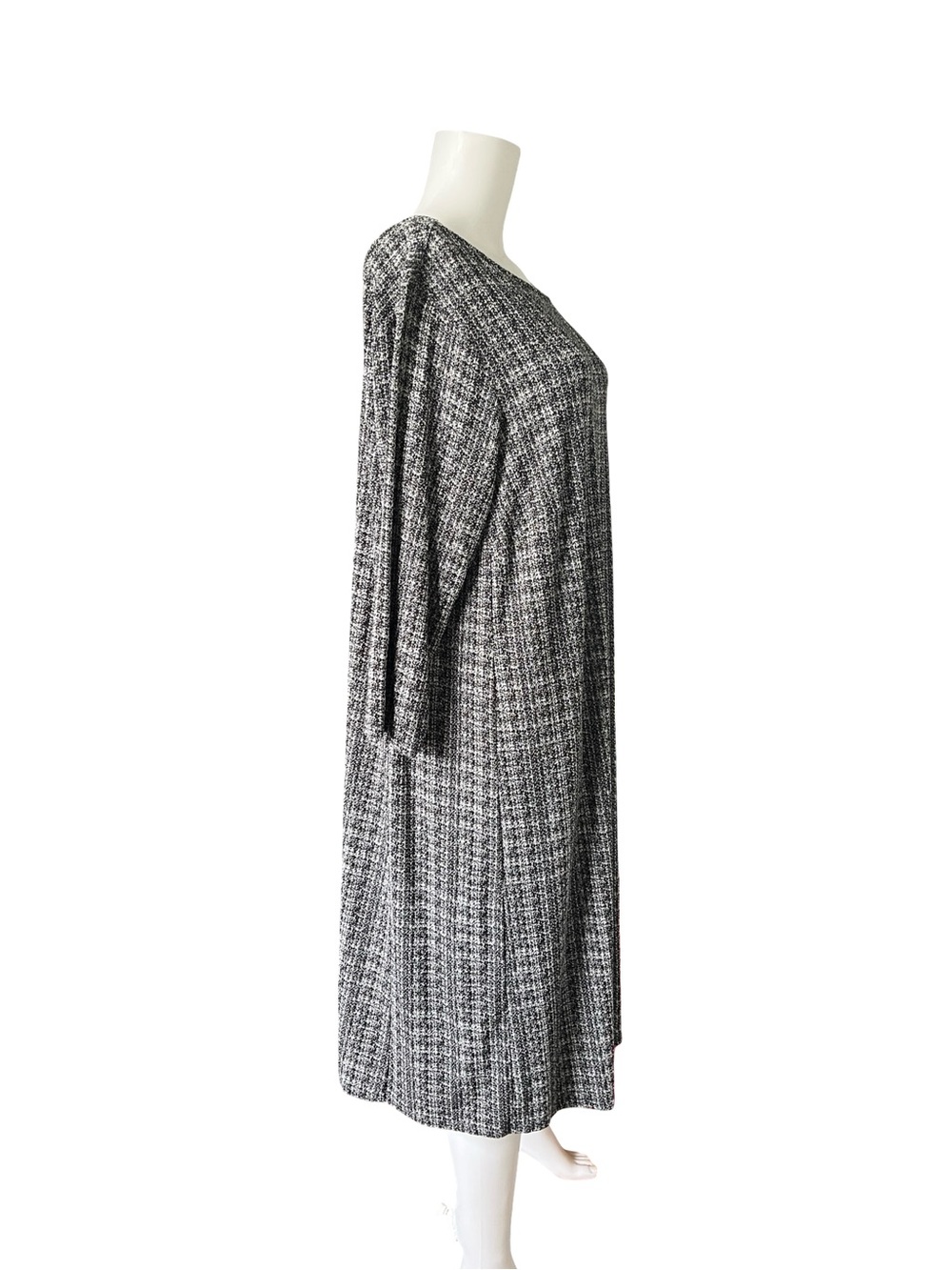 J Jill Wearever Collection Dress Black White Knit Long Sleeve Pullover Neutral - Picture 4 of 8